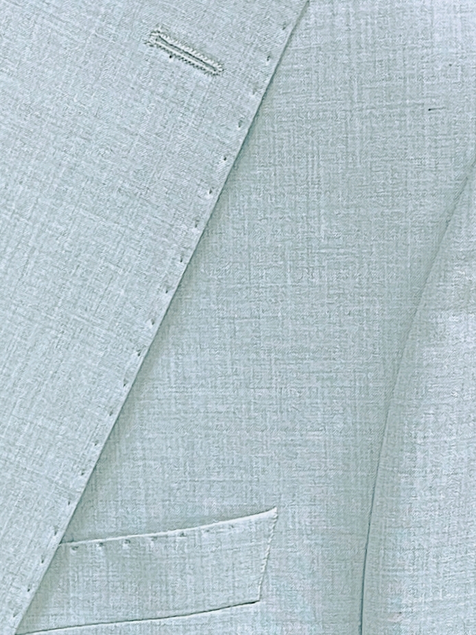 OBLEK VLNENÝ BLEDOMODRÝ S VESTOU, P495