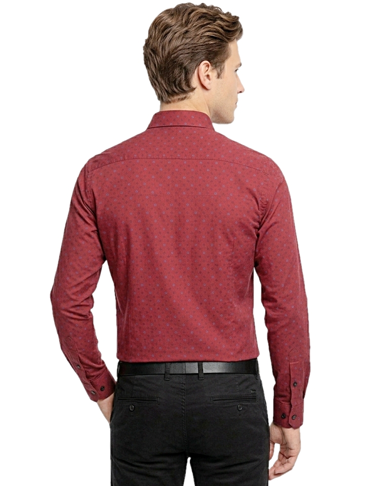 Pánska košeľa bordová so vzorom, P243