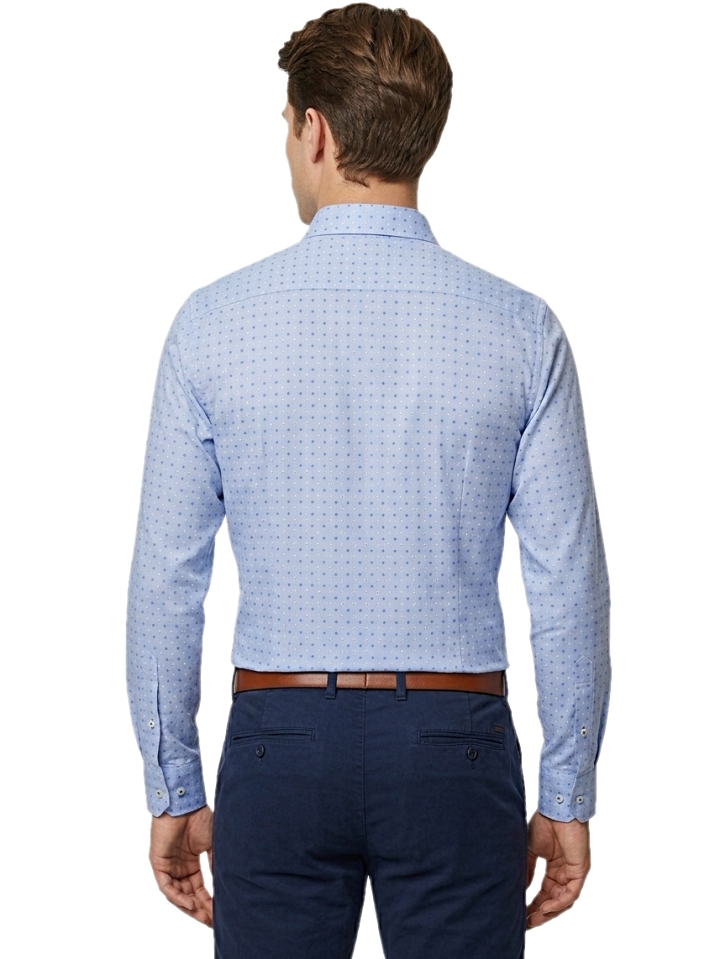 Pánska košeľa modrá so vzorom, P84