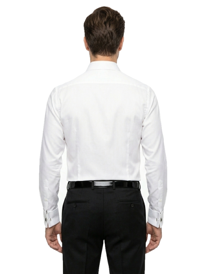 Pánska manžetová košeľa biela, P79