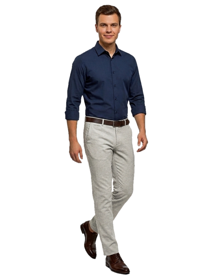 Pánske nohavice sivé so vzorom, P533