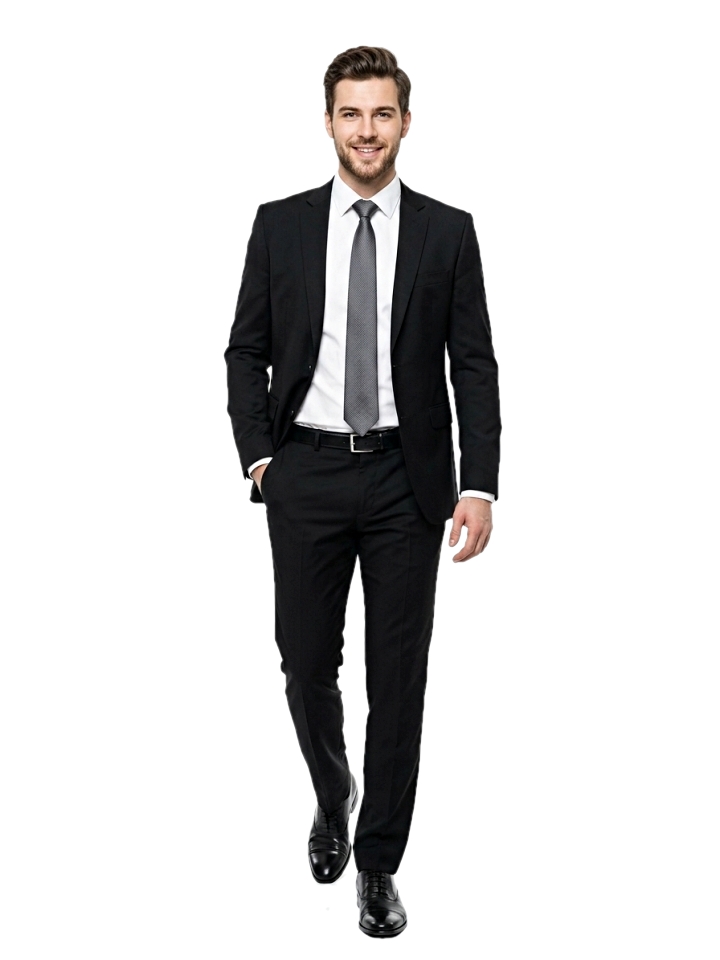 Pánsky oblek čierny vlnený, P10