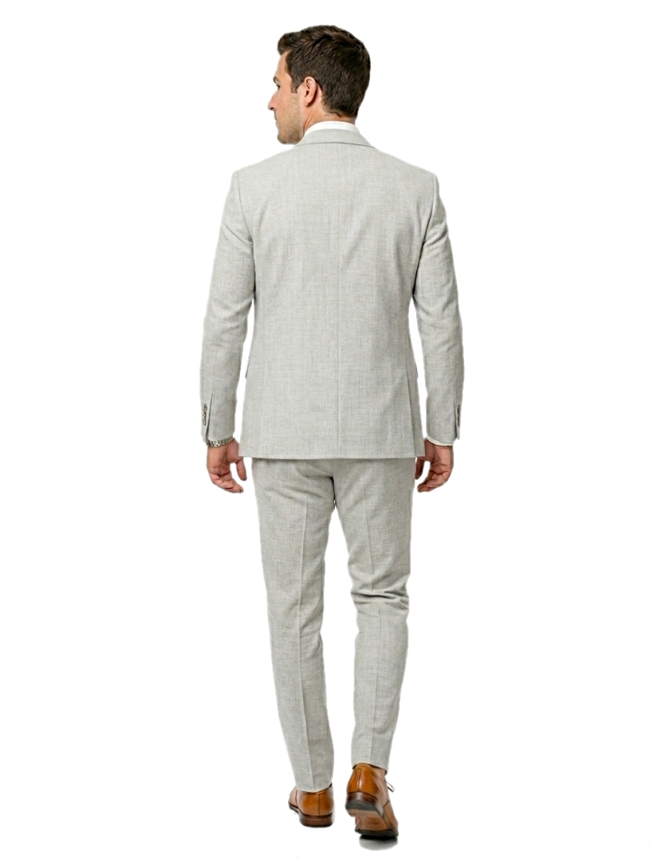 Pánsky vlnený oblek sivý s vestou, P15